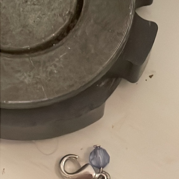 1.5” silver tone pink enamel princess charm pendant with jump hoop - Picture 9 of 11